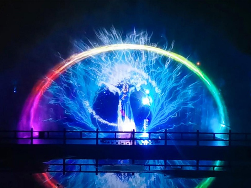 Musical Dancing Fountain Show in Peony Park in Dalian