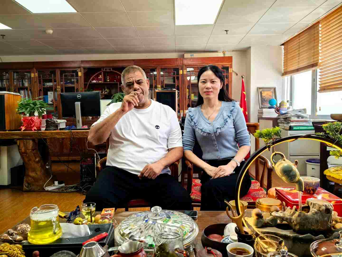 group photo with customer