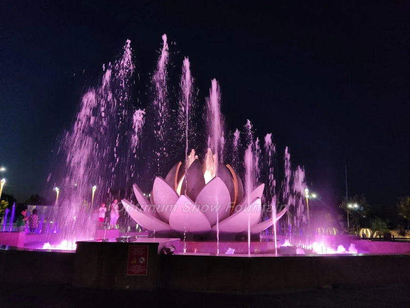 Lotus Sculpture Dry Fountain Project in Turkestan City of Kazakhstan
