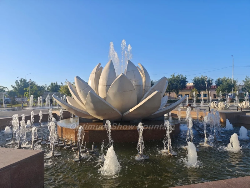 Lotus Sculpture Dry Fountain Project in Turkestan City of Kazakhstan