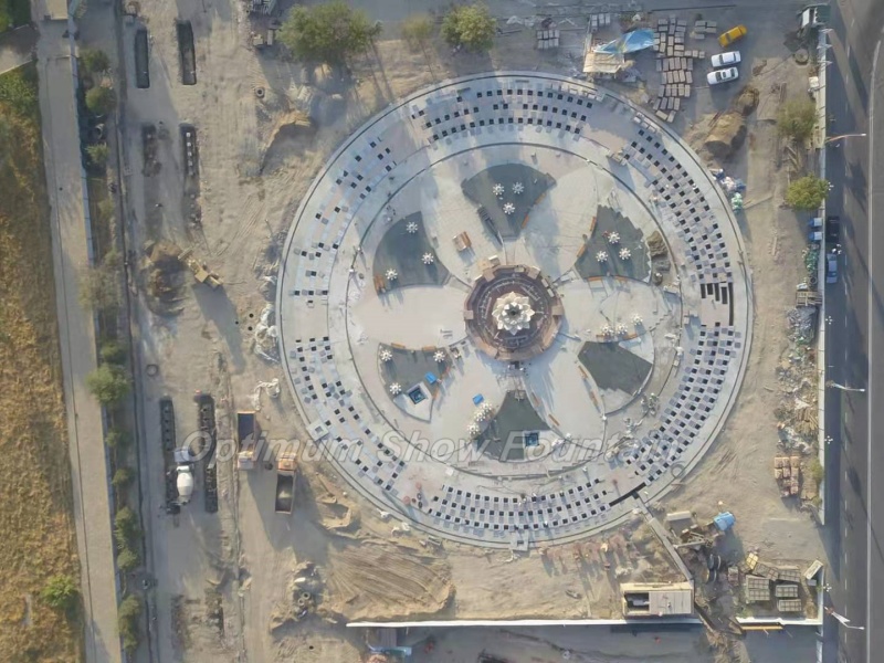 Lotus Sculpture Dry Fountain Project in Turkestan City of Kazakhstan