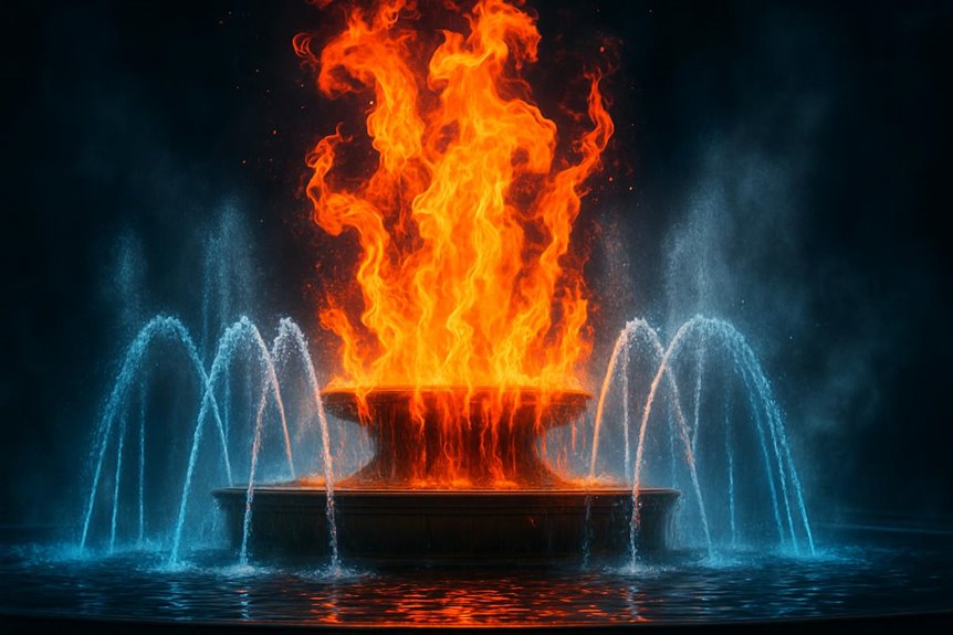 captivating fire fountain effects