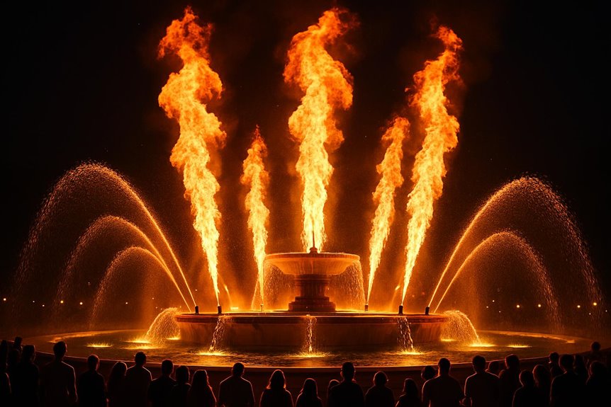 fire effects in fountain shows