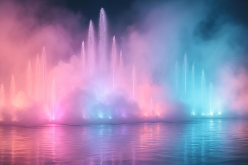 immersive fog enhanced fountain shows
